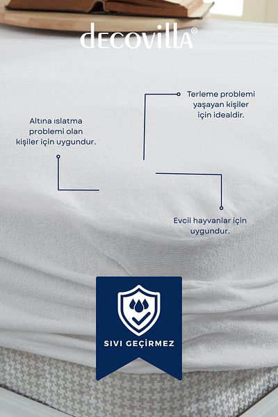 Decovilla Micro Fitted Full Edge voděodolný chránič matrace Matracové prostěradlo bílé