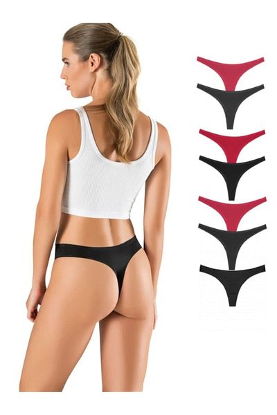 yokyokcollection Thong Laser Cut Women's Panties No Trace 7 Pieces
