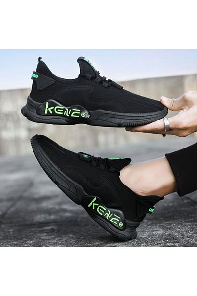 Muchmy Sports Sneakers Men's Running Walking Shoes Lightweight Lace Closure Gray Sneakers