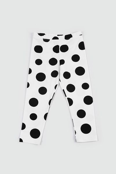 LOVETTI Girl's White Background Large Polka Dot Tights
