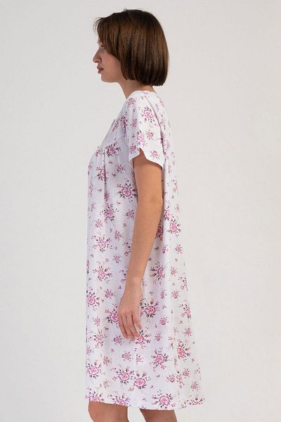 VİENETTA Women's Short Sleeve Pink Nightgown 100% Cotton C8T7N7O161