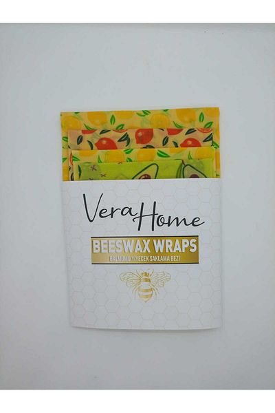 Vera Food Verafood Beeswax Beeswax Storage Pouch 1 Pouch-3 Cloths (35*30 Pouch, 30*30 Cloth, 30*30 Cloth, 25*25 Cloth)