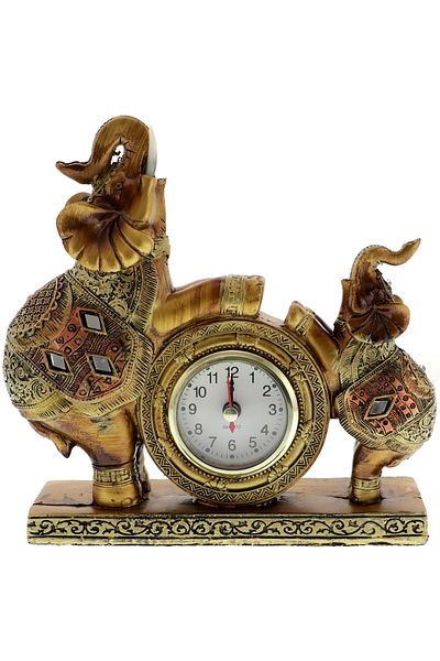 GiftExpress Decorative clock with golden elephants