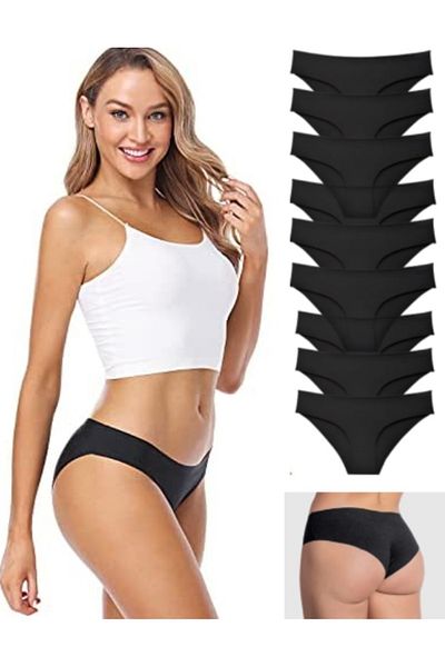 GECKO COLLECTION Laser Cut Seamless Flexible Non-Marking Women's Panties 9 Pieces