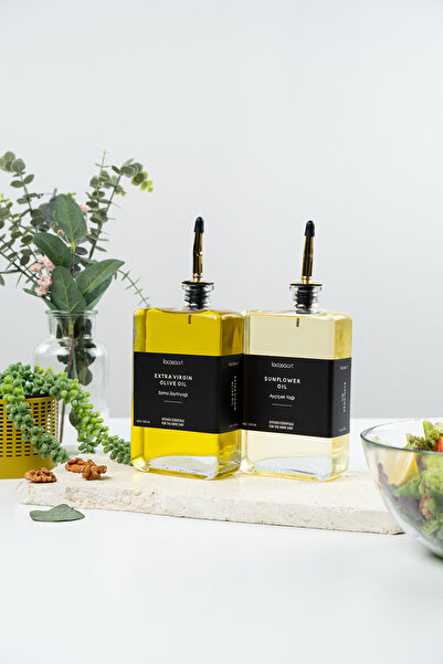 netteucuzluk 2'li 500ml Cam Yağdanlık Şişesi 2 (ADET) Sızdırmaz Mutfak Yağlık...