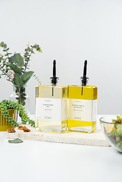 netteucuzluk 2'li 500ml Cam Yağdanlık Şişesi 2 (ADET) Sızdırmaz Mutfak Yağlık...