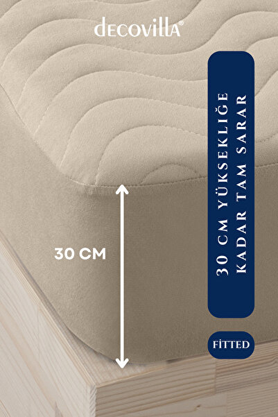 Decovilla Micro Quilted Fitted Full Edge Water Liquid Proof στρώμα προστατευτικό στρώματος σεντόνι Sand Beige