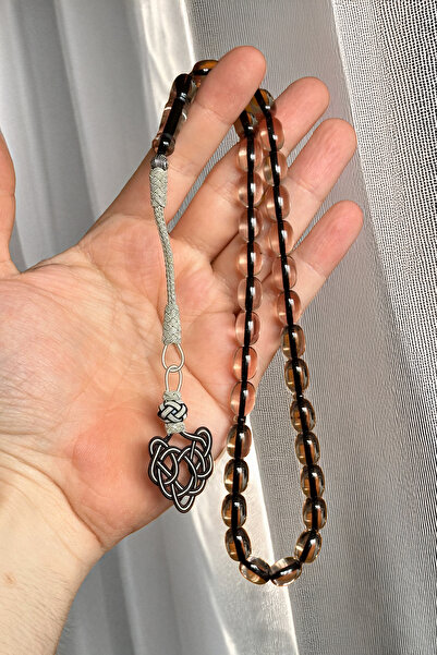 Muammer Köksal Design مسبحة كهرماني ناري أسود وشفاف - تصميم أصلي يلتقي فيه ال...