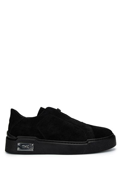Tamer Tanca Men's Genuine Leather Black Suede Sneakers & Sports Shoes