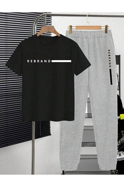 REBRAND Oversize T-Shirt Long Pants Set Sports - Printed