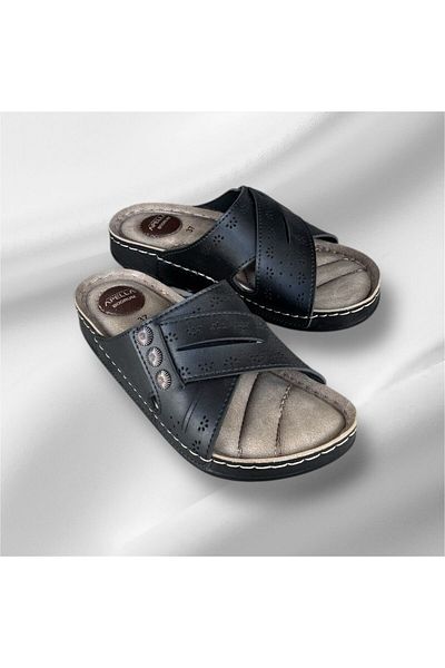 Apella Women's Orthopedic Sole Stitched Lightweight Mother's Slippers