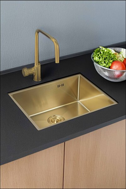 DYSNOX Mer Serisi %100 Krom Gold 65x45Cm Paslanmaz Mutfak Eviyesi, Mutfak Lav...