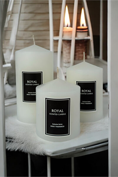 Royal Candle Royalmum SÜPER SET 3 LÜ SİLNDİR MUM ÇAP 6 BOYLAR 6 - 9 -12 CM