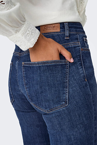 ONLY Women's Mid Waist Wide Leg Blue Jeans - 15337824
