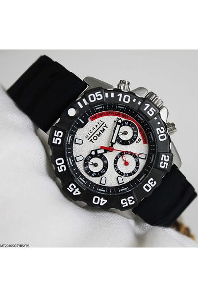MICHAEL TOMMY Mt20305Gsybsy93 Men's Wristwatch with Silicone Cord