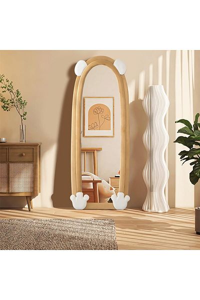 Generica En Zone Store Floor Mirrors with a modern cartoon design that adds an aesthetic touch and a touch of warmth in the shape of a bear, 160 length x 60 width cm