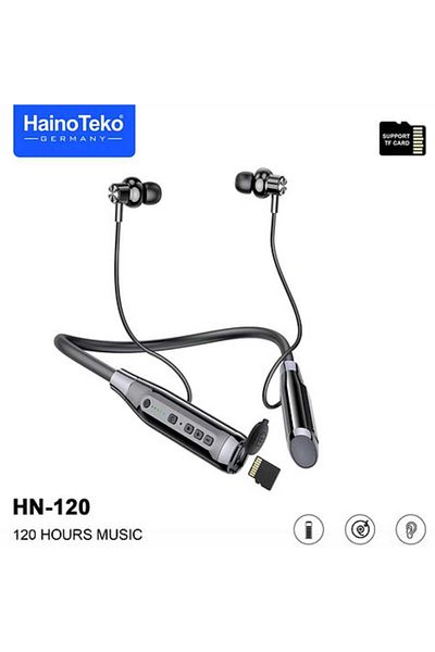 haino teko germany سماعة رأس HN120 مزودة بتقنية البلوتوث وموسيقى لمدة 120 ساعة مع جودة صوت عالية وميكروفون فائق الوضوح