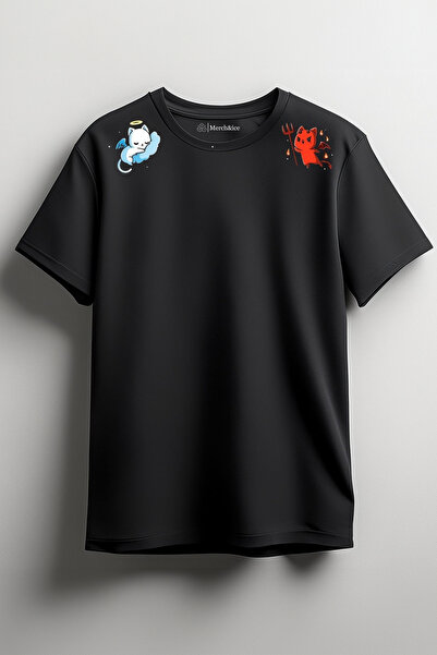 Merch&ice Tricou unisex cu imprimeu Angel and Devil pe umăr