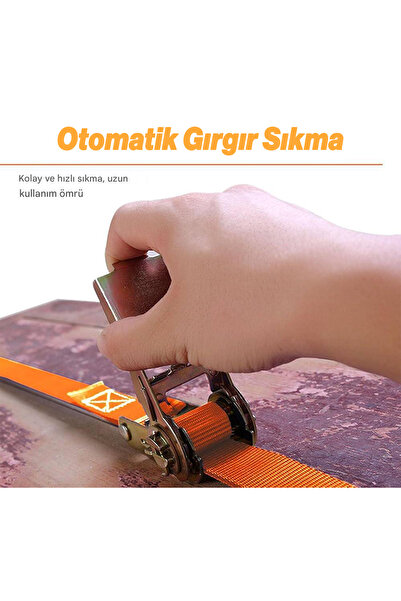 Badem10 Sonsuz Gırgır Spanzet Yük Gerdirme Halatı Eşya Sabitleme Sapan 3 Metre Yük Taşıma Kamyoncu İpi