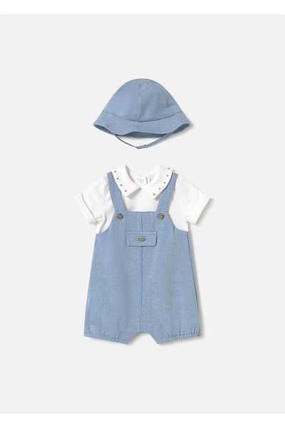 MAYORAL Baby Boy Jumpsuit with Hat Blue 1605
