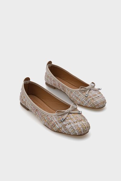 Capone Outfitters Baleriny damskie Hana Trend w kolorze beżowym