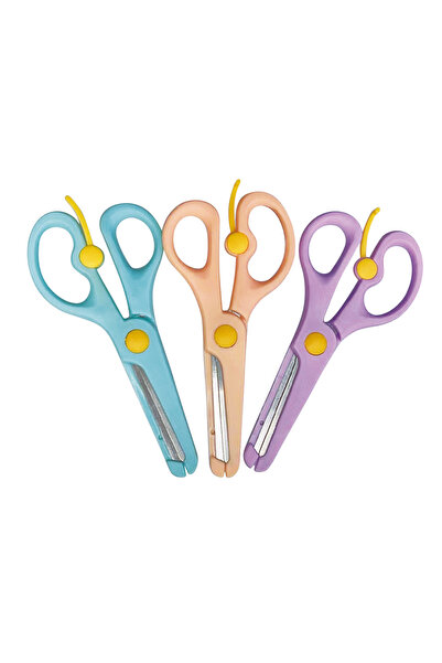 VİVA Puti Protected Spring School Scissors 3 Pieces Pastel Colors