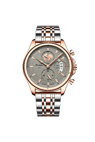 POEDAGAR Ceas barbatesc Poedagar , otel inoxidabil, argintiu-rose gold, cadra...