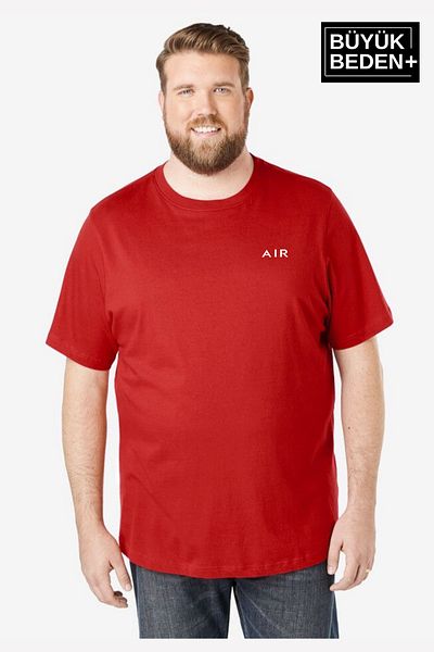 Superlife Superlife Men's Large Size Air Printed Crew Neck T-Shirt Spr25Bts901