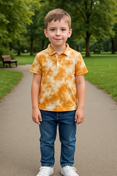 Mcr Помаранчева батикова модель дитяча футболка Lakos