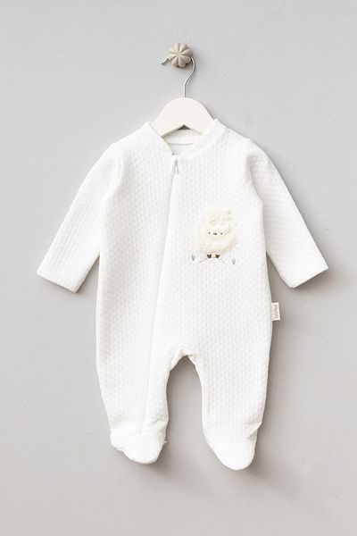 Bebitof Cute Squirrel Patterned Cotton Baby Quilted Jumpsuit