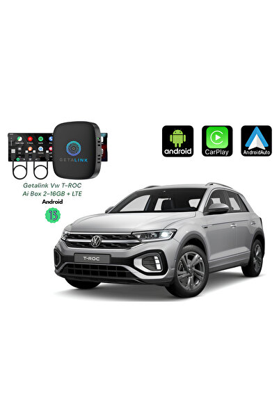 getalink Volkswagen T-Roc Android13 Ai Box 2Gb-Ram 16Gb-Rom Hareket Halinde Video İzleme