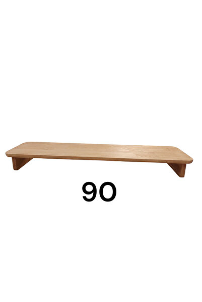 Dnz Masif Doğal Ahşap Monitör Standı Yükseltici Organizer Kayın Ağacı