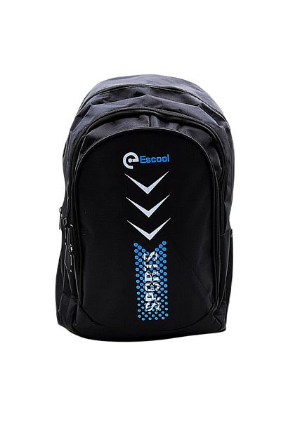 Gen-Of Sport 3 Compartment School Backpack Black Blue Dotted Code:701