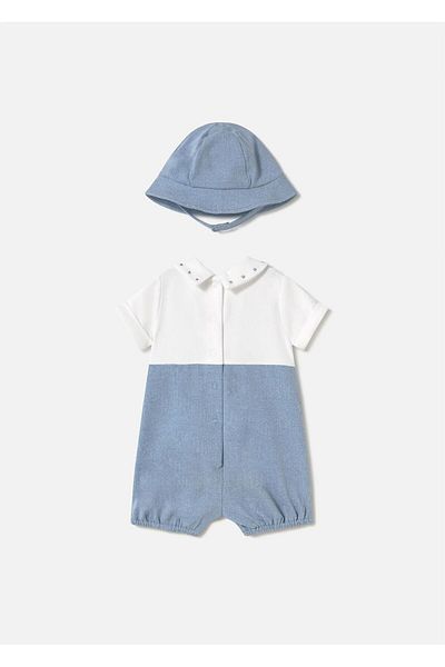 MAYORAL Baby Boy Jumpsuit with Hat Blue 1605