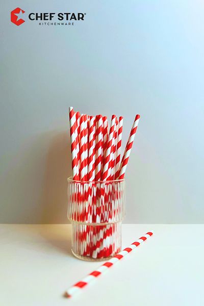 Chefstar Colorful Paper Straws - 25 Pcs
