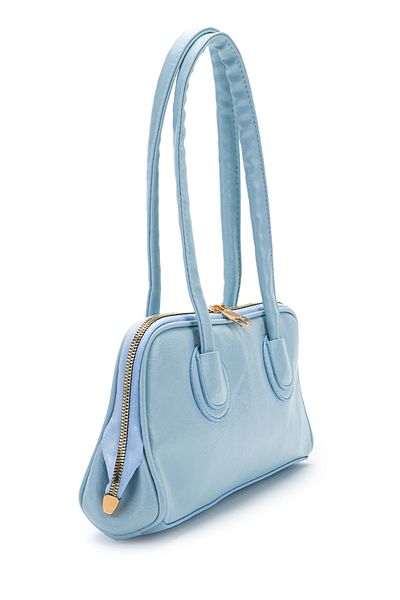minebag Geantă de umăr pentru femei Baguette Henna Baby Blue din piele artificială