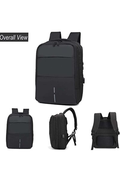 PUFO Premium laptop backpack with compartments, 45 x 32 cm, black