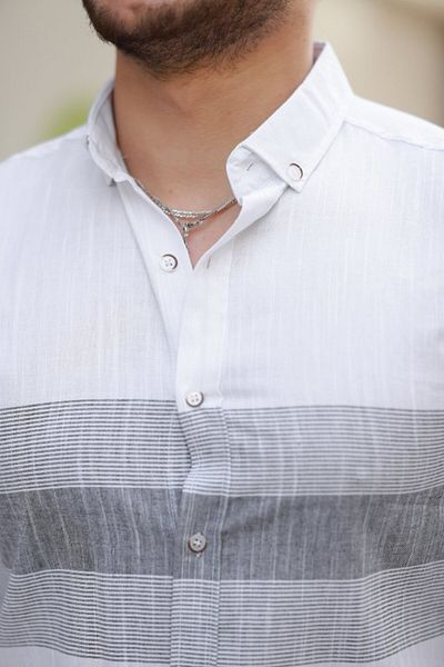 Modayakamoz Ανδρικό κοντομάνικο πουκάμισο με σχέδιο νέας σεζόν