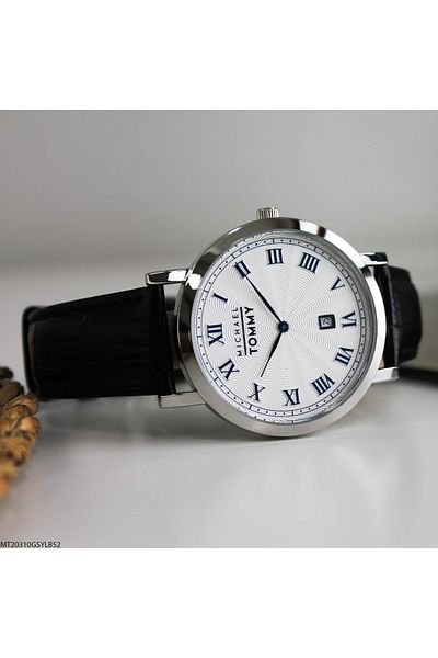 MICHAEL TOMMY Mt20310Gsylb52 Men's Wrist Watch with Leather Band