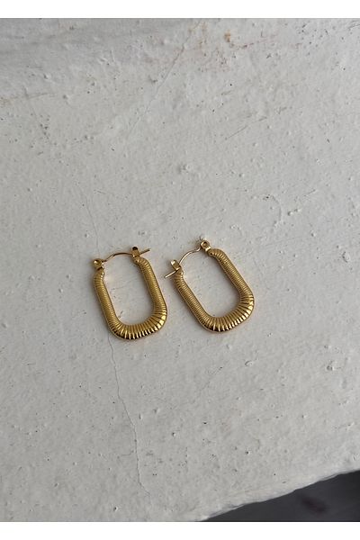 KİLİGİSTANBUL Vintage Steel Hoop Earrings