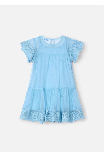 MAYORAL Rochie din tul brodat pentru fete albastru 3909