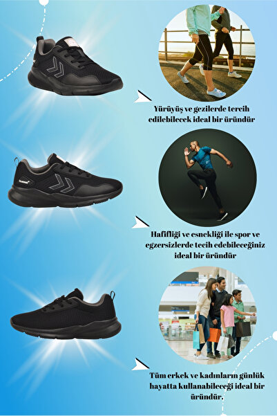 hummel Mntr Unisex Siyah Spor Ayakkabı Hafif Esnek Siyah Yazlık Sneaker
