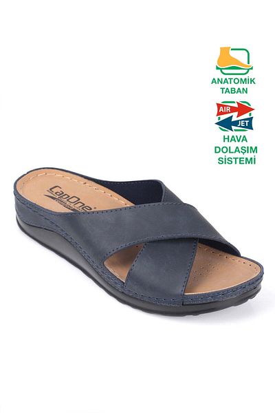 Capone Outfitters Slonovina 107001   Dámské anatomické pantofle s křížovým páskem Comfort