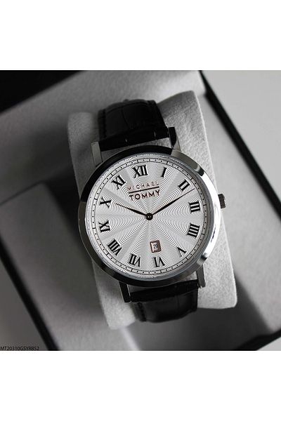 MICHAEL TOMMY Mt20310Gsyrb52 Men's Wrist Watch with Leather Band