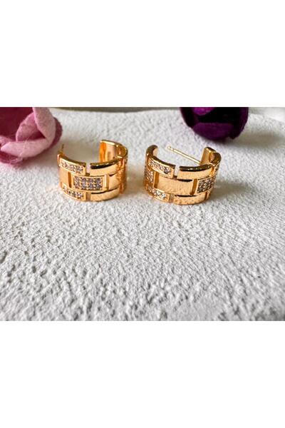 H&S AKSESUAR KALIN ZİRKON TAŞLI KÜPE