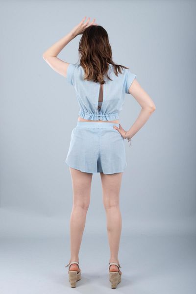 Bonitas Beachwear Pantaloni scurți din bumbac Baby Blue