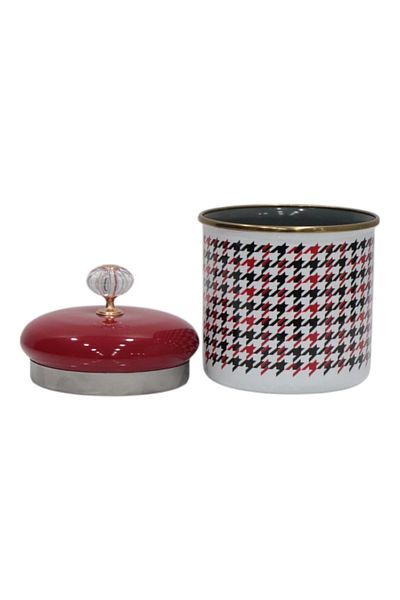 PR HOME Forte Red Enamel Spice Jar Medium Size 12 cm
