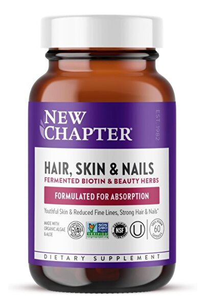 New Chapter مكمل البيوتين، فيتامينات نيو تشابتر النباتية للشعر والبشرة والأظا...