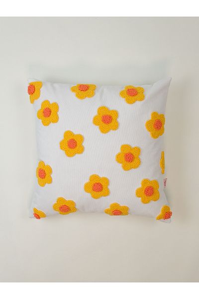 Galia Tasarım Daisy Floral Patterned Punch Throw Pillow Pillowcase