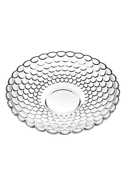 PUFO Bol de fructe din sticlă de lux pentru prăjituri, produse de patiserie, fructe, aperitive, 24 cm